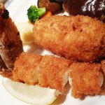 洋食屋 ふじ家 - スペシャル定食（海老フライ、クリームコロッケ）