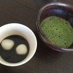 日本料理　花坊-hanabo- - 黒ごまのお汁粉とお抹茶