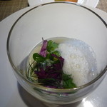 月夕堂 - 2016.1活オマール海老のブランマンジェ　季節の味わいを添えて＋300円