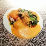 エクアトゥール - （2016.1) タラバガニと菜の花、オマール海老のソース