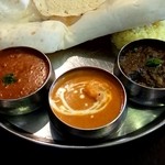 南インド料理 ポンディシェリ - 3種カレーランチ