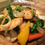 スタイリッシュチャイナ 神 - 車鯛と菜の花の百合根と豆豉炒め