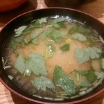 日本橋 天丼 金子半之助 本店 - 三葉たっぷりの味噌汁も美味♥