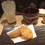 九兵衛 - グレープフルーツサワー/アボカド肉巻き/れんこん