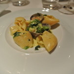 リストランテ カノフィーロ - アサリとホタテ、菜の花のサフランクリームソース　ルマッコーニ