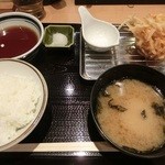 まきの - まきの定食（天ぷら　かき揚げ）