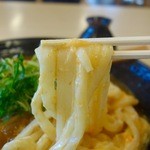 釜揚うどん一紀 - カレー釜玉うどん(650円)＋大盛(100円)・うどんはモチモチで旨い！