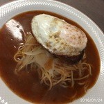 Bambinasupagethiresutoran - バーグ+目玉焼きトッピング