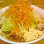 ラーメン二郎 - ラーメン+かつお節 「ニンニク」(750円) 2016/01