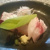 耽美 下村 - ヒラマサと真鯛のお造り