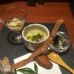 魚匠 銀平 - 再訪。鯛飯コース 前菜。前回と違う！