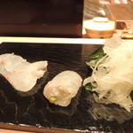 鮨 とかみ - 平目　ネギ巻き　ワカメ＆玉ねぎ