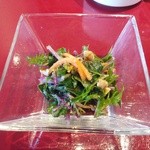 ココマリア - ランチについてきた「紫水菜をくるみ味噌で和えたサラダ」