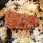 焼肉無印 - TKGに中落ちカルビ乗せ("⌒∇⌒")