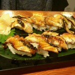 源左ェ門 - アナゴと鰻の握り