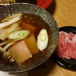 湯の香 松の湯 - 夕食：山形牛・牛鍋