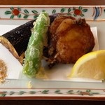 日本料理 梅林 - フグとと茄子の博多揚げ