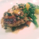 ル・トリスケル - メイン・フォアグラのポワレ、トリュフソースに茸のソテー