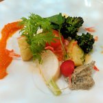 ルエクラ - 暖かい野菜を２種のソースで頂きました。