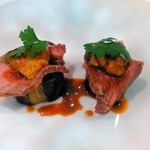 ルエクラ - ローストビーフと雲丹とナスの…