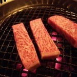 京松蘭 - サーロイン焼いてます