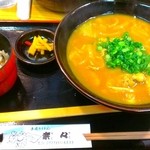 手造りうどん 楽々 - 黒豚カレーうどん定食 880円