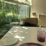 プレヴナンス - カーテンを上げると日が入り込み明るい店内になります。