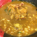 極楽うどん TKU - 混ぜれば「カレーリゾット風」の出来上がり！お好みで天かすもどうぞd(^_^o)