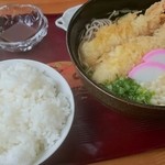 ふくろう - 天ぷらそばとご飯小。