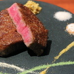 鉄板焼ばらもんや - ～ロースステーキ～　タスマニア産　粒マスタード　ヒマラヤ岩塩etc