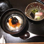 日本料理 幸庵 - とびことサーモンの出汁がけご飯