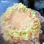 お好み焼き本陣 - もんじゃ焼き→防波堤が決壊！