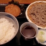 Shinki - あぐー豚メンチカツと蕎麦セット（週変わりオススメランチ）