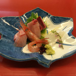 お造り 槍烏賊  鰤  きじはた  甘海老