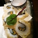 嬉々 わらまさ - 生ウニとイカのぐるぐる天ぷら♪