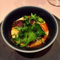 桜下亭 - 冬野菜の豆乳フラン レザンソース