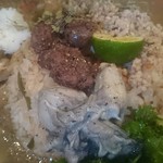 堕天使かっきー - 背肝の塩焼き＆カキのコンフィ（トッピング）