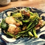 プラットホーム - 鱈白子と帆立、寒締めほうれん草のソテー。