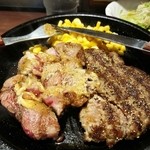 いきなりステーキ - ステーキ＆ハンバーグのコンボランチ(各々150Gの場合/1,100円)