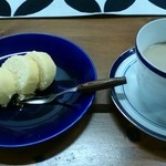 なおえつ茶屋 - カフェオーレ&レモンケーキ