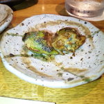 鉄板焼 徳吉 - 「黒鮑の肝」のソテー