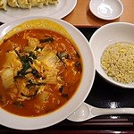 Hidakaya - チゲ味噌ラーメン半チャーハンセット790円