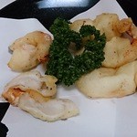 青龍 - 2016/1　③海老の中華風？天ぷら　ケチャップと山椒入りの塩で