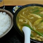 豊田大正庵 - カレーうどん大盛、ライス