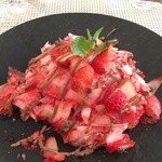 ビストロ ダイア - 苺のかき氷　練乳・バルサミコ・オリーブのソースで