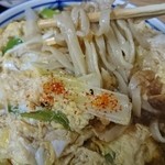 翁そば - 煮込んだネギも効いている…