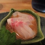 呑酔庵 味季 - 白チョウザメ　ゴマダレ風味