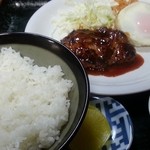 食堂 伊賀 - ハンバーグ定食　2016.1
