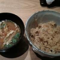 鉄板焼き あおやま - きのこご飯＆味噌汁