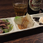 紅紅火火 - 2016.1. 前菜三種盛り